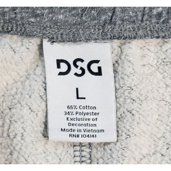 DSG Gray Sweat Shorts Drawstring Cotton Blend Slash Pockets Mens Large - Picture 5 of 6